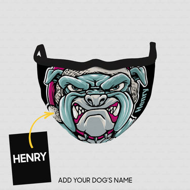Personalized Dog Gift Idea - Angry Dog With Fangs For Dog Lovers - Cloth Mask